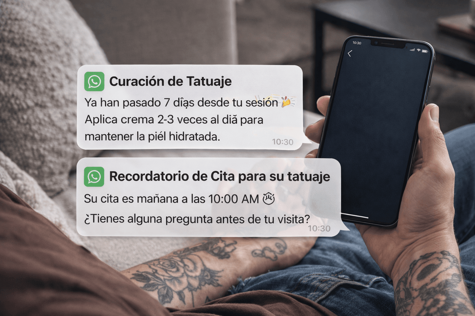 Panel de automatización de recordatorios para clientes